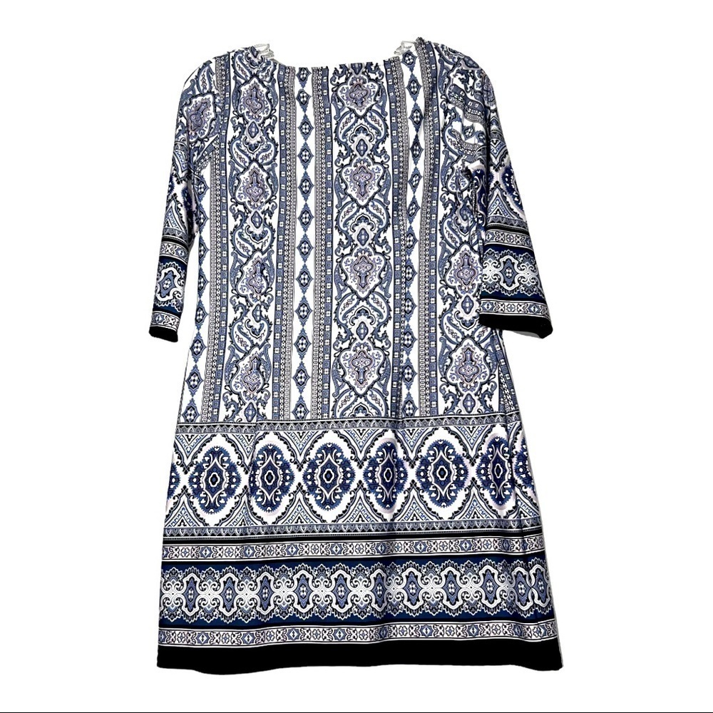 NWT Atmosphere Mini Dress Blue Bohemian Retro 3/4 Sleeves